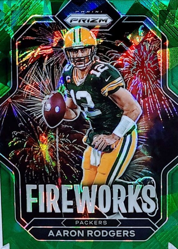 Aaron Rodgers 2022 Prizm #F-1 Fireworks - Green Ice BGS 9