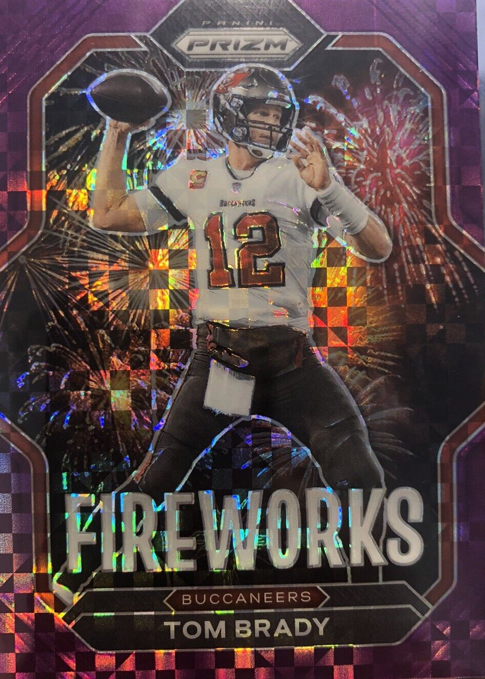 Tom Brady 2022 Prizm #F-3 Fireworks - Purple Power /49 Price Guide