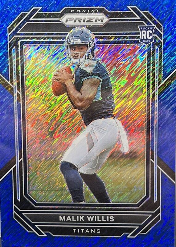 Malik Willis 2022 Prizm #303 Blue Shimmer /25 Rookie RAW