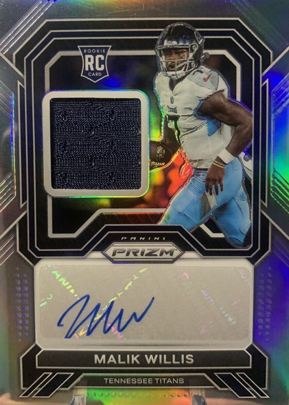 Malik Willis 2022 Prizm #RPA-MW Rookie Patch Auto /99 Rookie BGS 9