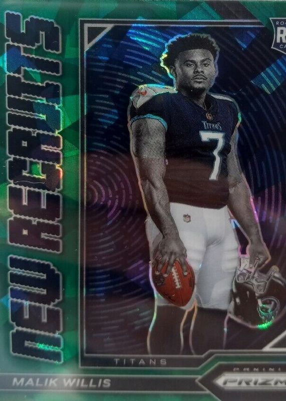 Malik Willis 2022 Prizm #NR-3 New Recruits - Green Ice Rookie RAW