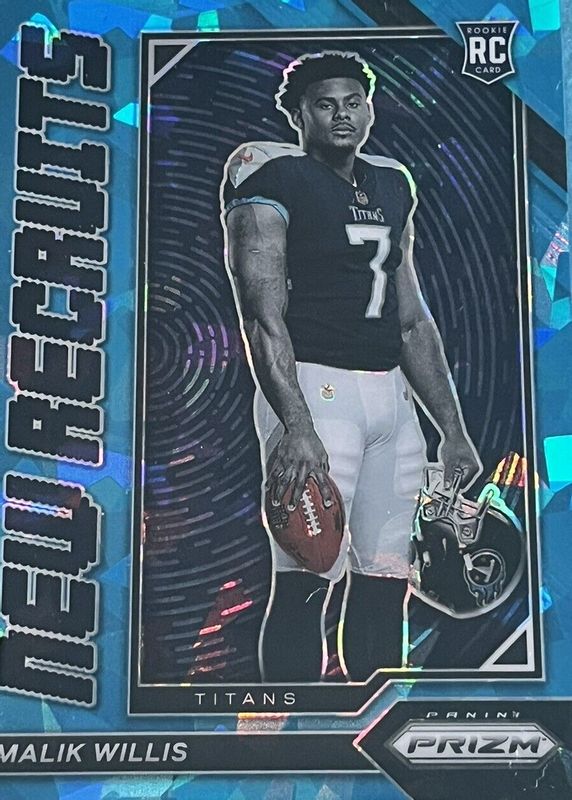 Malik Willis 2022 Prizm #NR-3 New Recruits - Blue Ice /99 Rookie SGC 10