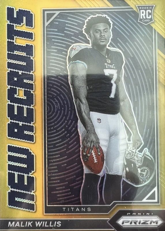 Malik Willis 2022 Prizm #NR-3 New Recruits - Gold /10 Rookie RAW