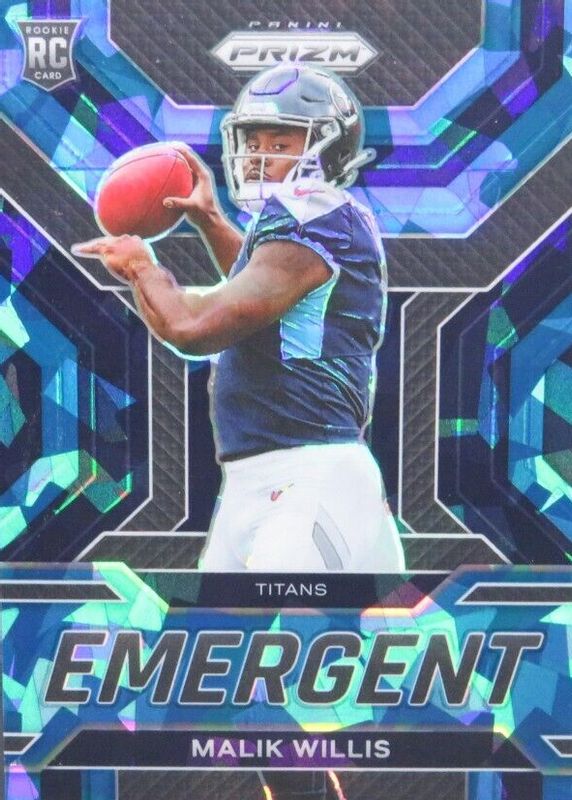 Malik Willis 2022 Prizm #E-3 Emergent - Blue Ice /99 Rookie PSA 10