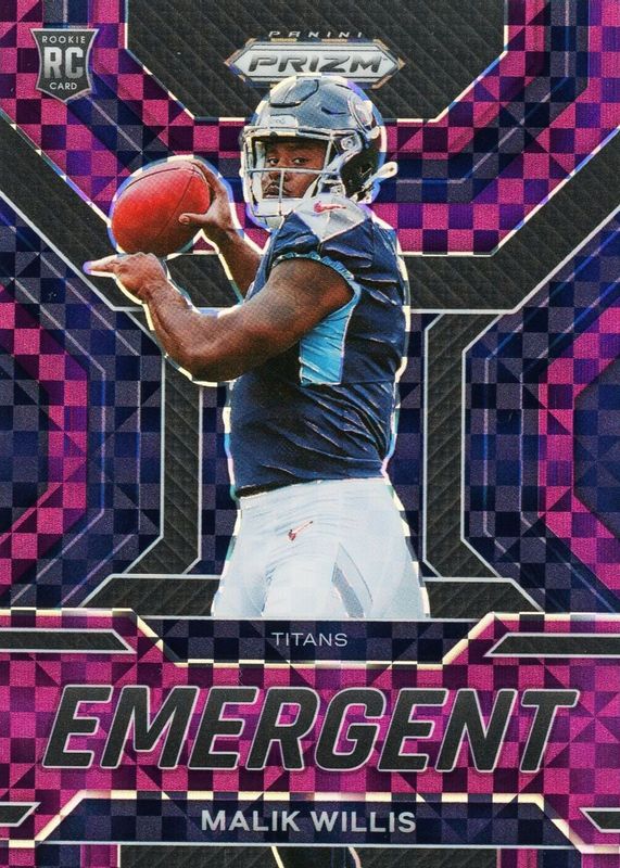 Malik Willis 2022 Prizm #E-3 Emergent - Purple Power /49 Rookie PSA 10