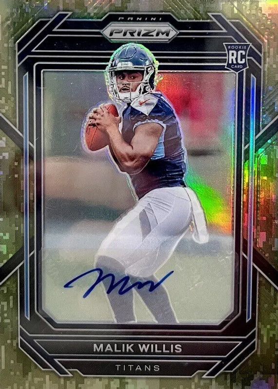 Malik Willis 2022 Prizm #303 Rookie Autographs - Camo /25 RAW