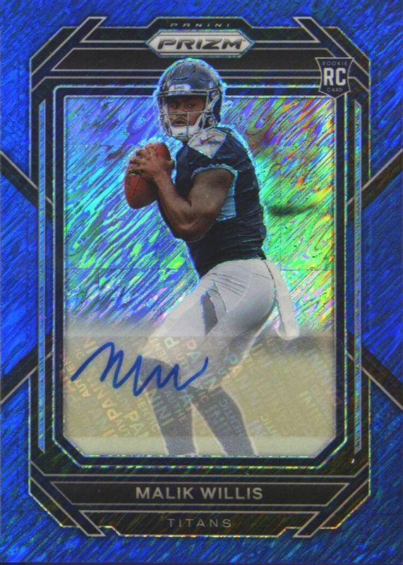 Malik Willis 2022 Prizm #303 Rookie Autographs - Blue Shimmer /25 RAW