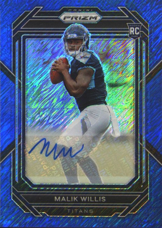 Malik Willis 2022 Prizm #303 Rookie Autographs - Blue Shimmer /25 Rookie SGC 10