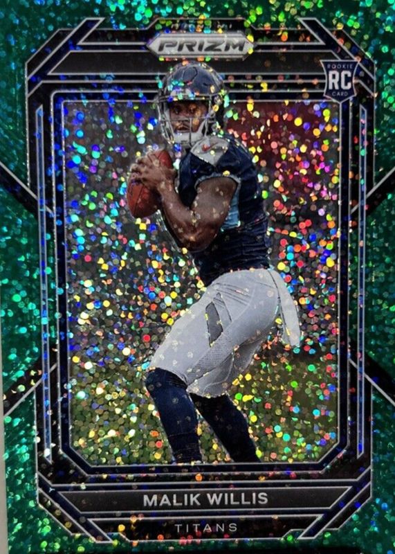 Malik Willis 2022 Prizm #303 Green Sparkle /8 Rookie SGC 10