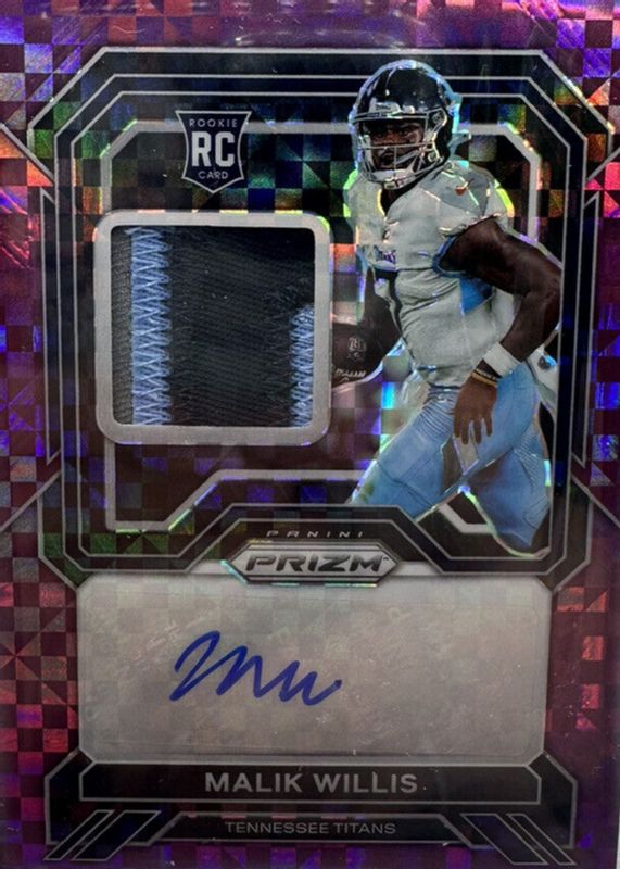 Malik Willis 2022 Prizm #RPA-MW Rookie Patch Auto - Purple Power /49 Rookie SGC 9.5