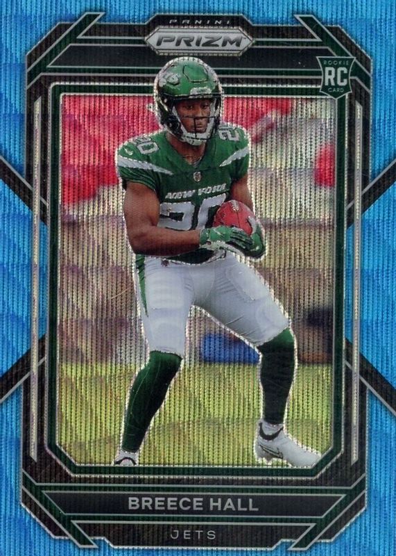 Breece Hall 2022 Prizm #317 Blue Wave /199 Rookie RAW