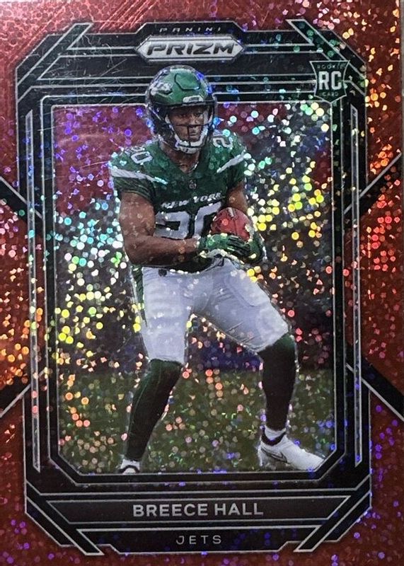 Breece Hall 2022 Prizm #317 Red Sparkle /(SSP) Rookie SGC 10