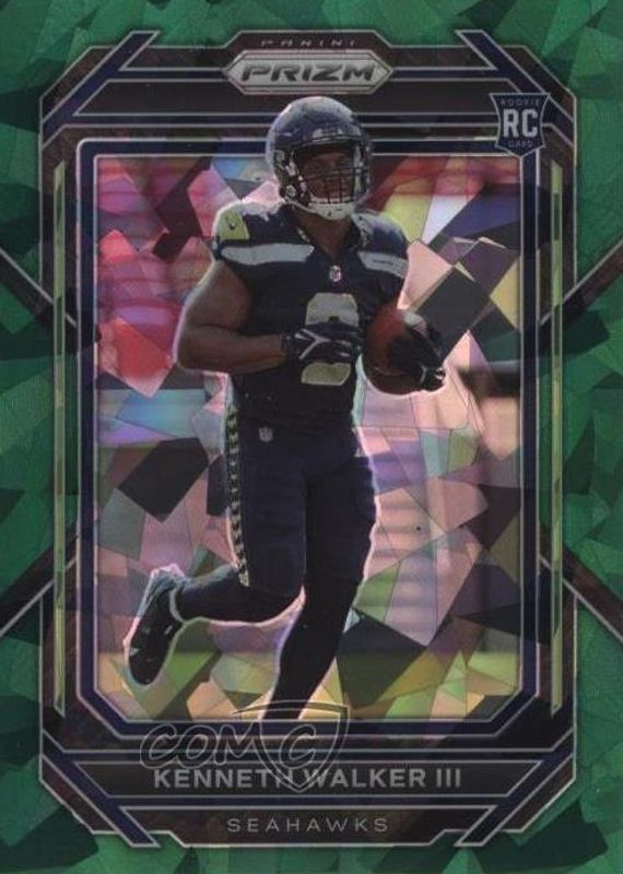 Kenneth Walker III 2022 Prizm #318 Green Ice Rookie PSA 10