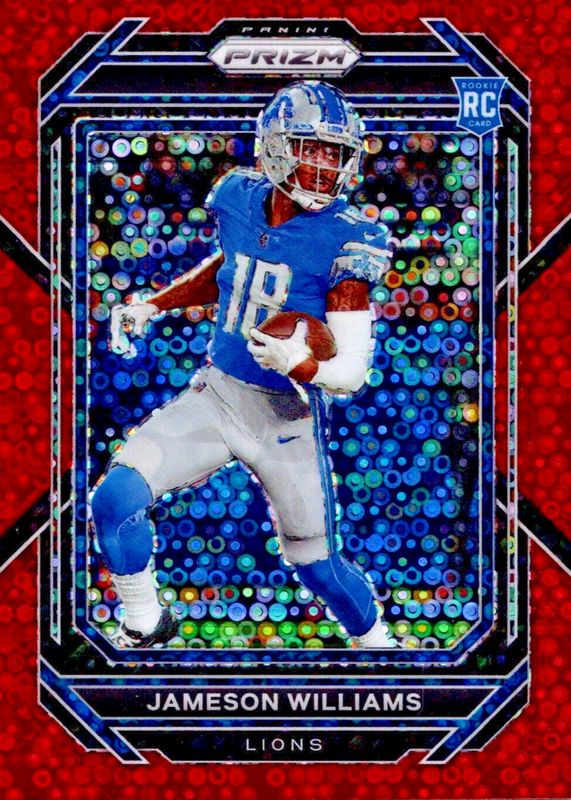 Jameson Williams 2022 Prizm #311 No Huddle Red /50 Rookie PSA 10