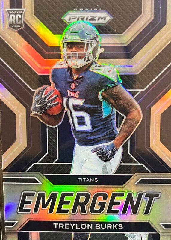 Treylon Burks 2022 Prizm #E-8 Emergent - Silver Rookie PSA 10