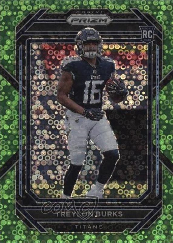 Treylon Burks 2022 Prizm #313 No Huddle Neon Green /5 Rookie PSA 10