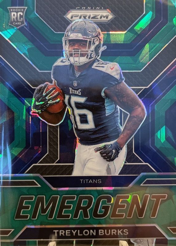 Treylon Burks 2022 Prizm #E-8 Emergent - Green Ice Rookie PSA 10