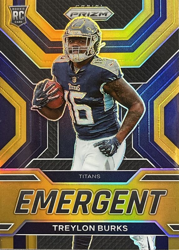 Treylon Burks 2022 Prizm #E-8 Emergent - Gold /10 Rookie PSA 10