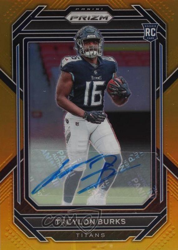 Treylon Burks 2022 Prizm #313 Rookie Autographs - Gold /10 PSA 10