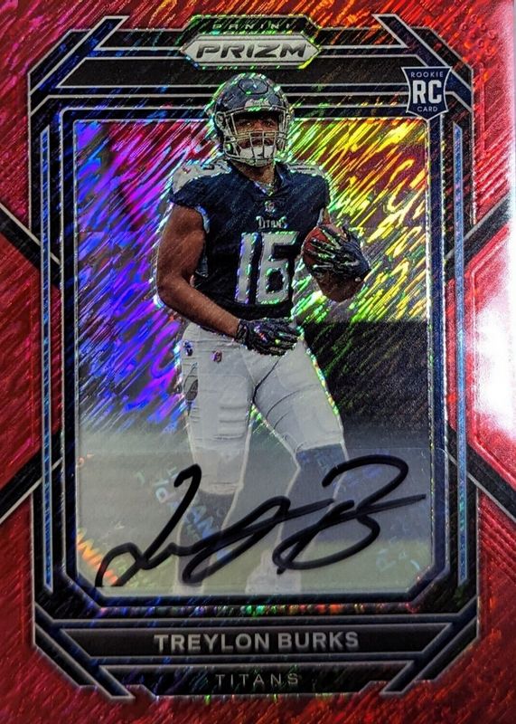 Treylon Burks 2022 Prizm #313 Rookie Autographs - Red Shimmer /35 PSA 10