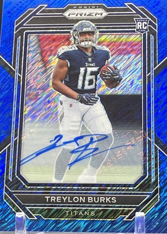 Treylon Burks 2022 Prizm #313 Rookie Autographs - Blue Shimmer /25 Rookie PSA 10