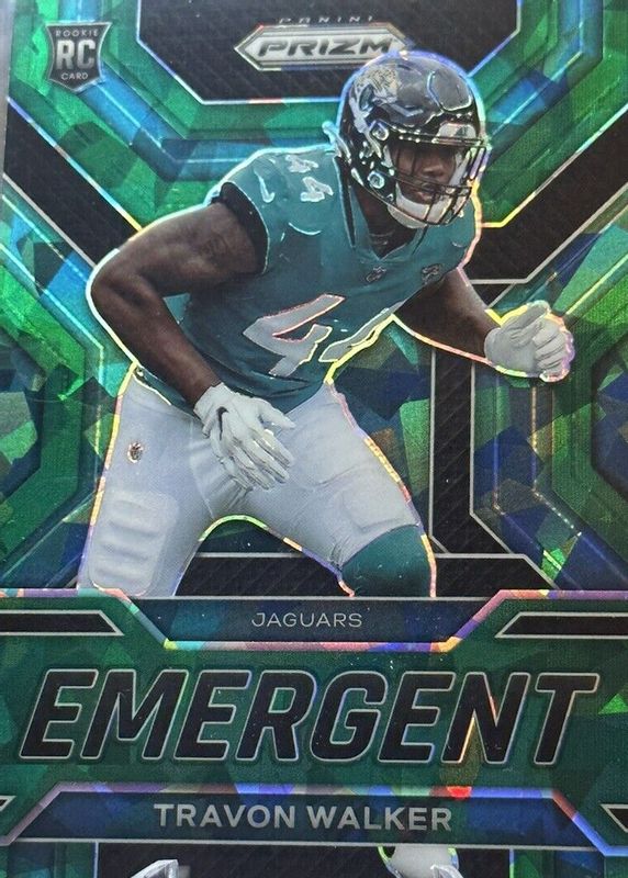 Travon Walker 2022 Prizm #E-19 Emergent - Green Ice Rookie SGC 9.5