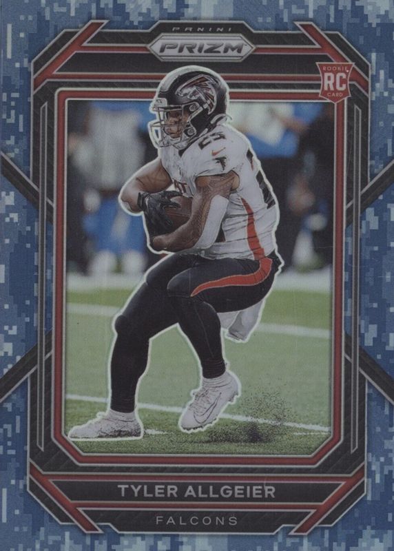 Tyler Allgeier 2022 Prizm #344 Navy Camo /25 Rookie RAW