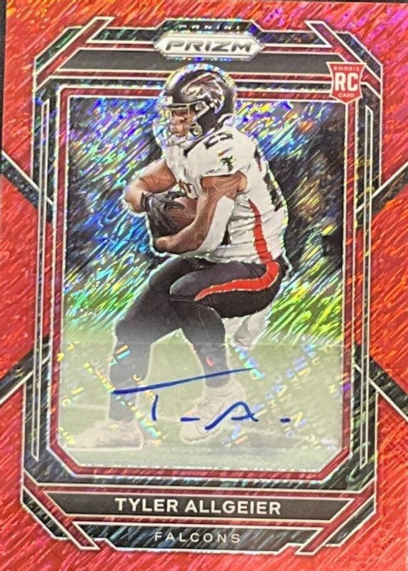 Tyler Allgeier 2022 Prizm #344 Rookie Autographs - Red Shimmer /35 RAW