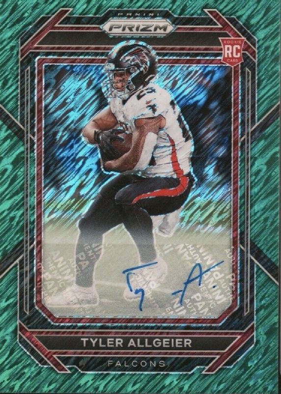 Tyler Allgeier 2022 Prizm #344 Rookie Autographs - Green Shimmer /5 RAW