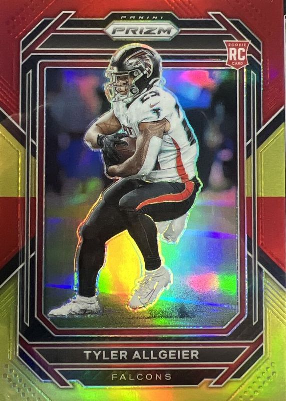 Tyler Allgeier 2022 Prizm #344 Red & Yellow (Rookie) /8 RAW