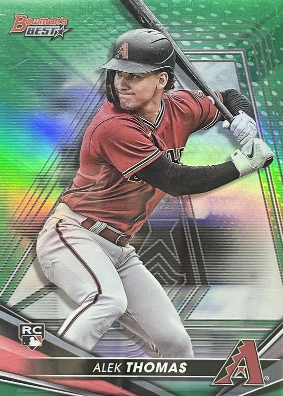 Alek Thomas 2022 Bowman's Best #22 Green Refractor /99 Rookie PSA 10