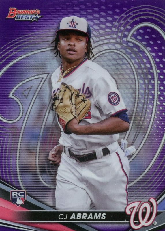 CJ Abrams 2022 Bowman's Best #49 Purple Refractor /250 Rookie SGC 10