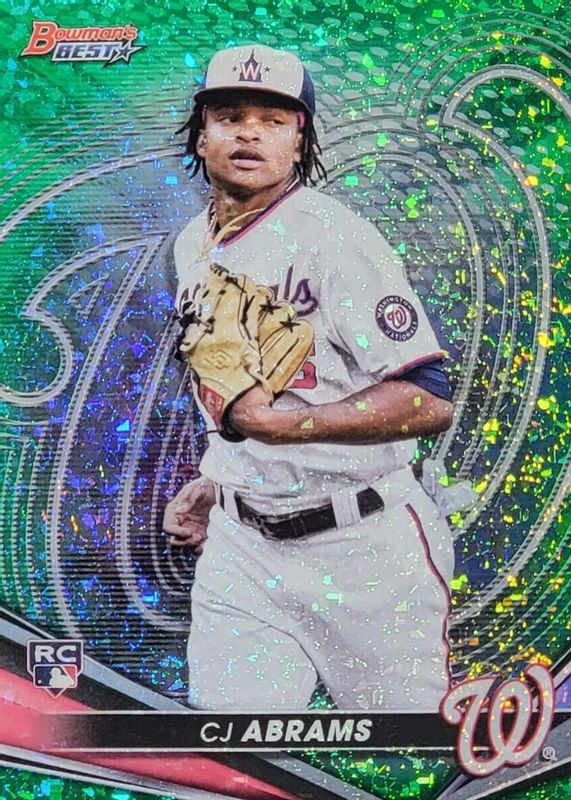 CJ Abrams 2022 Bowman's Best #49 Green Mini-Diamond Refractor /99 Rookie RAW