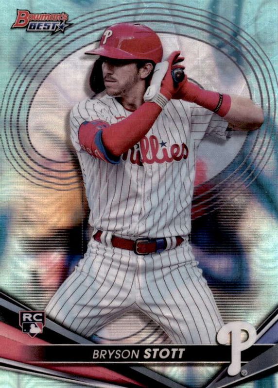 Bryson Stott 2022 Bowman's Best #2 Aqua Lava Refractor /199 Rookie RAW