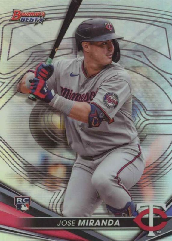 Jose Miranda 2022 Bowman's Best #59 Refractor Rookie SGC 10