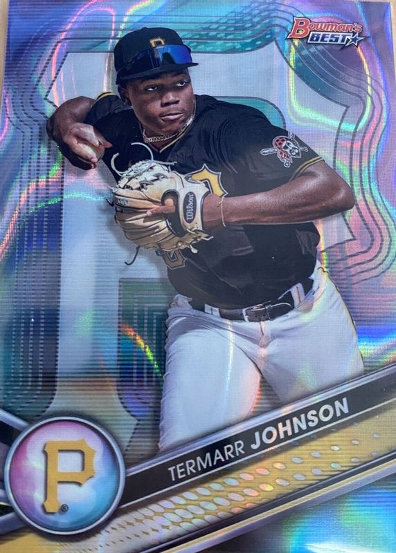 Termarr Johnson 2022 Bowman's Best #TP-30 Top Prospects - Aqua Lava Refractor /199 BGS 9