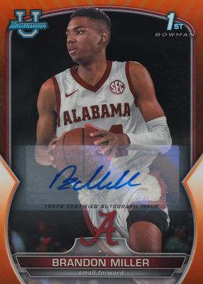 2022 Bowman Chrome University #80 Prospect Autographs - Orange Refractor /25 (1st)