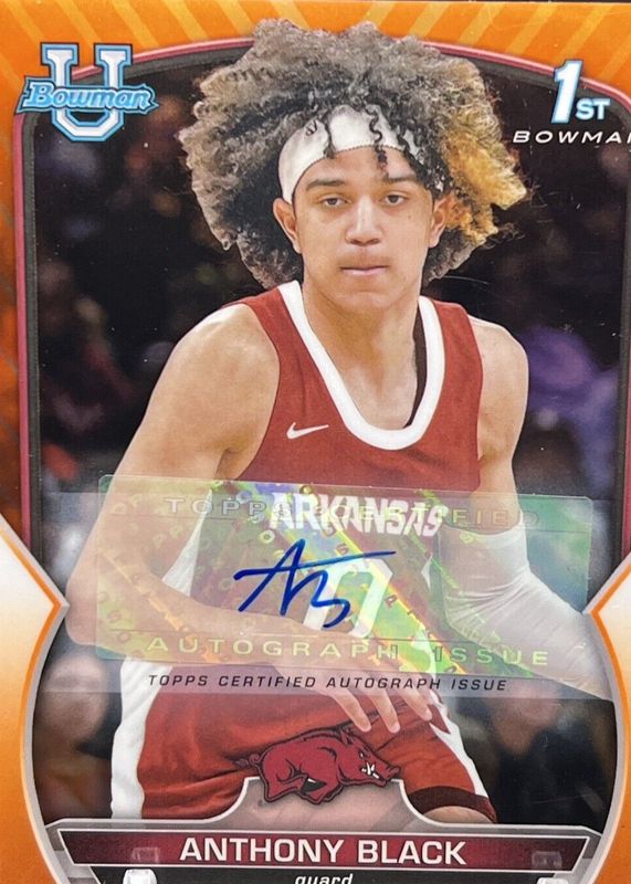 Anthony Black 2022 Bowman Chrome University #58 Prospect Autographs - Orange Refractor /25 (1st) RAW