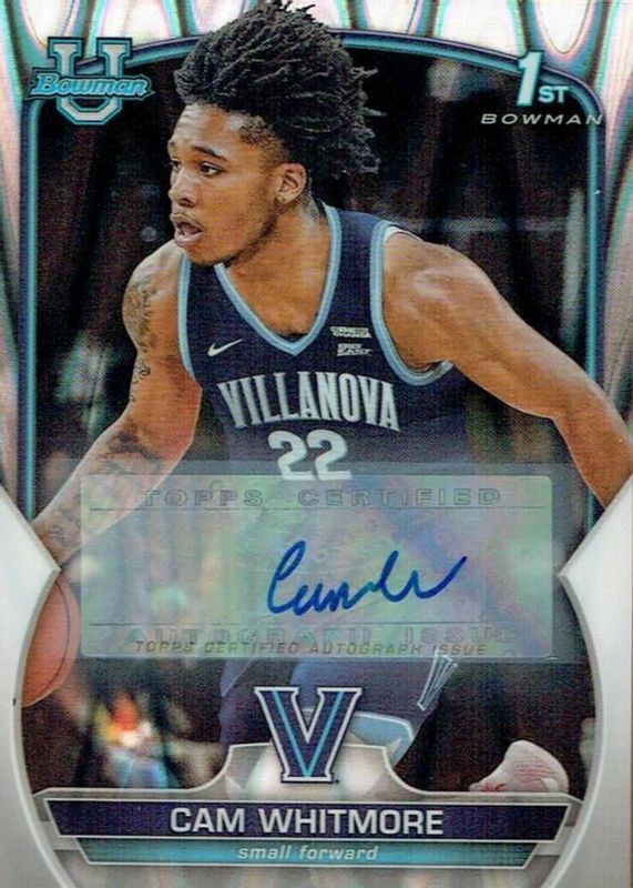 Cam Whitmore 2022 Bowman Chrome University #22 Prospect Autographs - RayWave Refractor /199 (1st) PSA 10