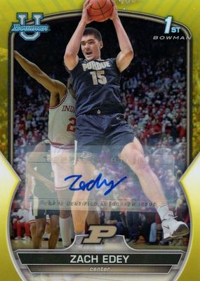 2022 Bowman Chrome University #79 Prospect Autographs - Yellow Refractor /75 (1st)