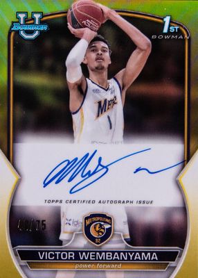 2022 Bowman Chrome University #101 Prospect Autographs - Yellow Refractor /75 (1st)