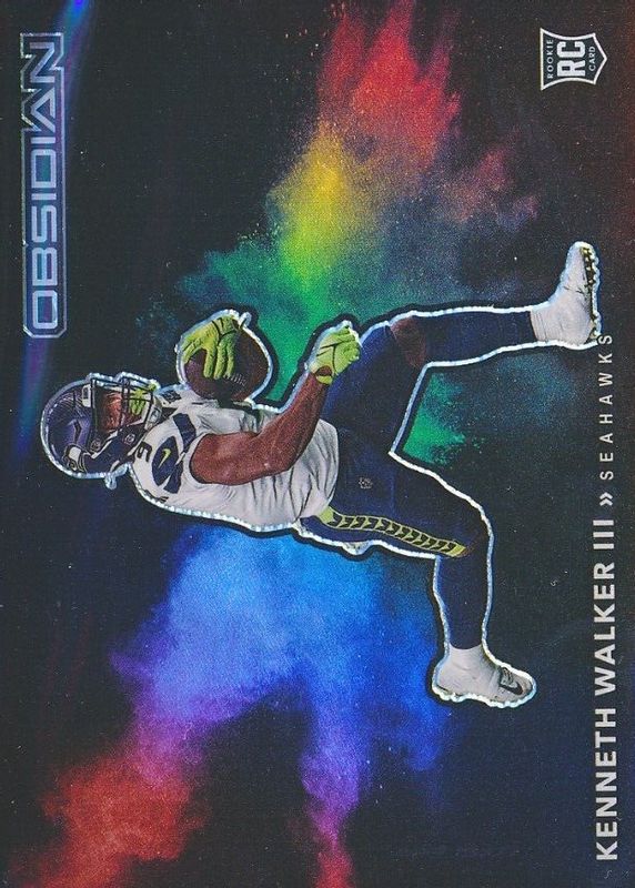 Kenneth Walker III 2022 Obsidian #CCB-KWA Black Color Blast /(SSP) Rookie RAW