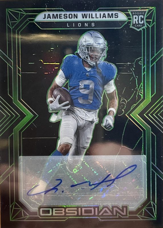 Jameson Williams 2022 Obsidian #116 Rookie Autographs - Electric Etch Green /50 RAW