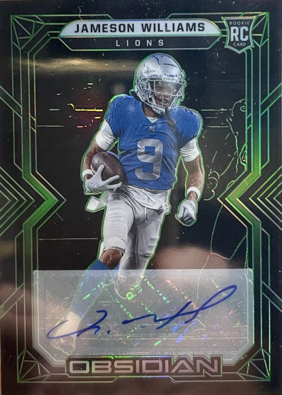 Jameson Williams 2022 Obsidian #116 Rookie Autographs - Electric Etch Green /50 PSA 10