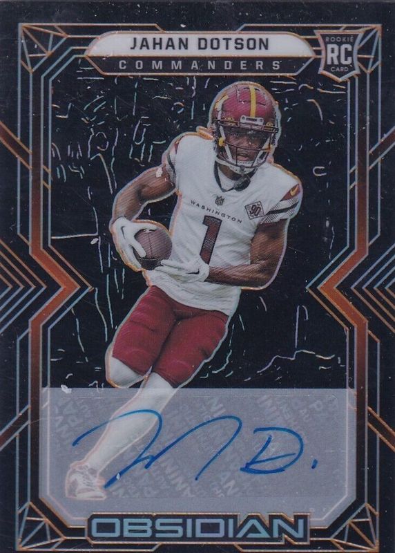 Jahan Dotson 2022 Obsidian #114 Rookie Autographs - Electric Etch Orange /75 RAW
