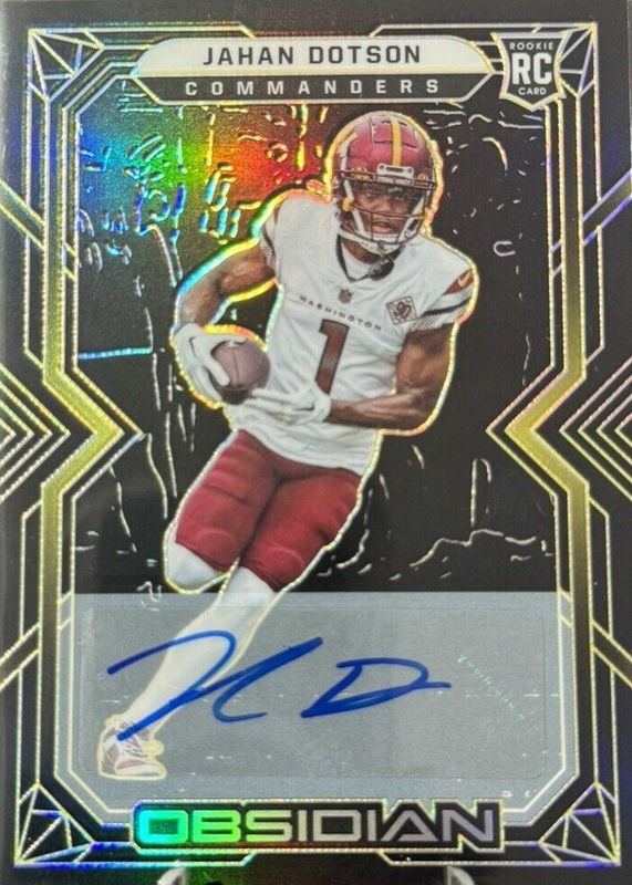 Jahan Dotson 2022 Obsidian #114 Rookie Autographs - Electric Etch Yellow /25 RAW