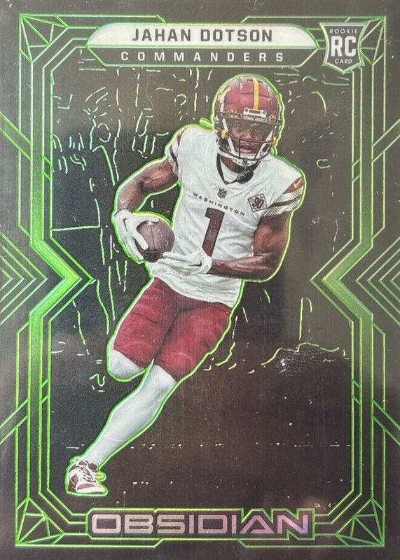 Jahan Dotson 2022 Obsidian #114 Electric Etch Green /50 Rookie RAW