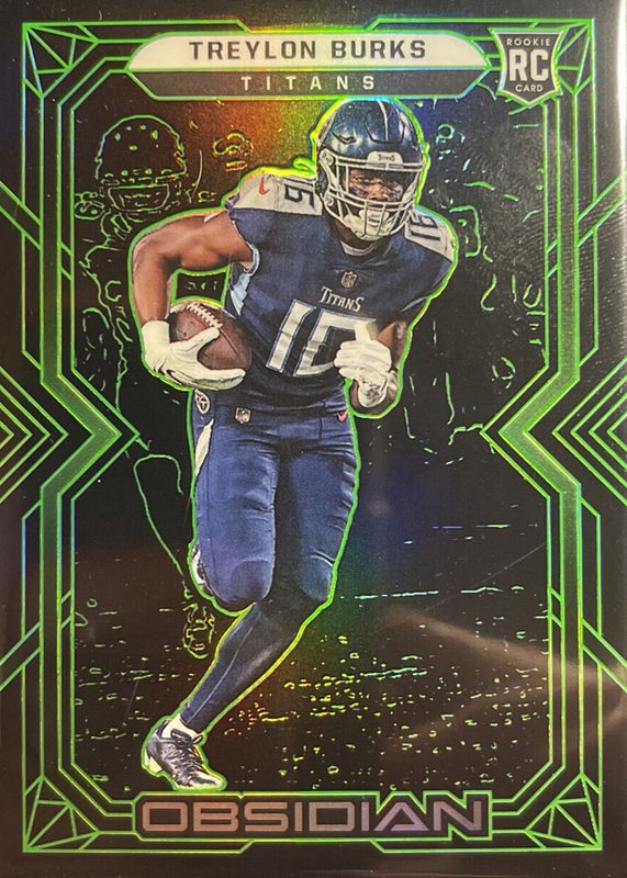 Treylon Burks 2022 Obsidian #115 Electric Etch Green /50 Rookie BGS 9.5