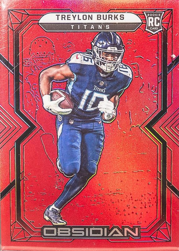 Treylon Burks 2022 Obsidian #115 Electric Etch Red Flood /29 Rookie RAW