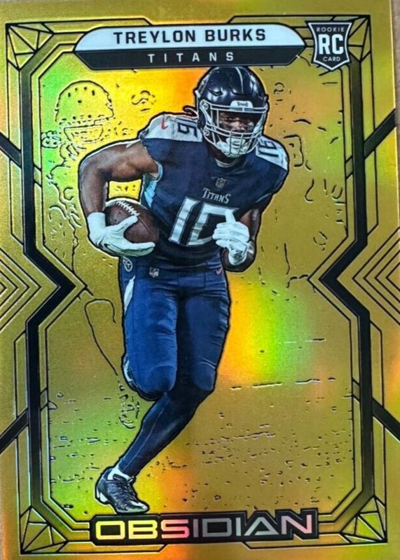 Treylon Burks 2022 Obsidian #115 Electric Etch Gold Flood /10 Rookie RAW